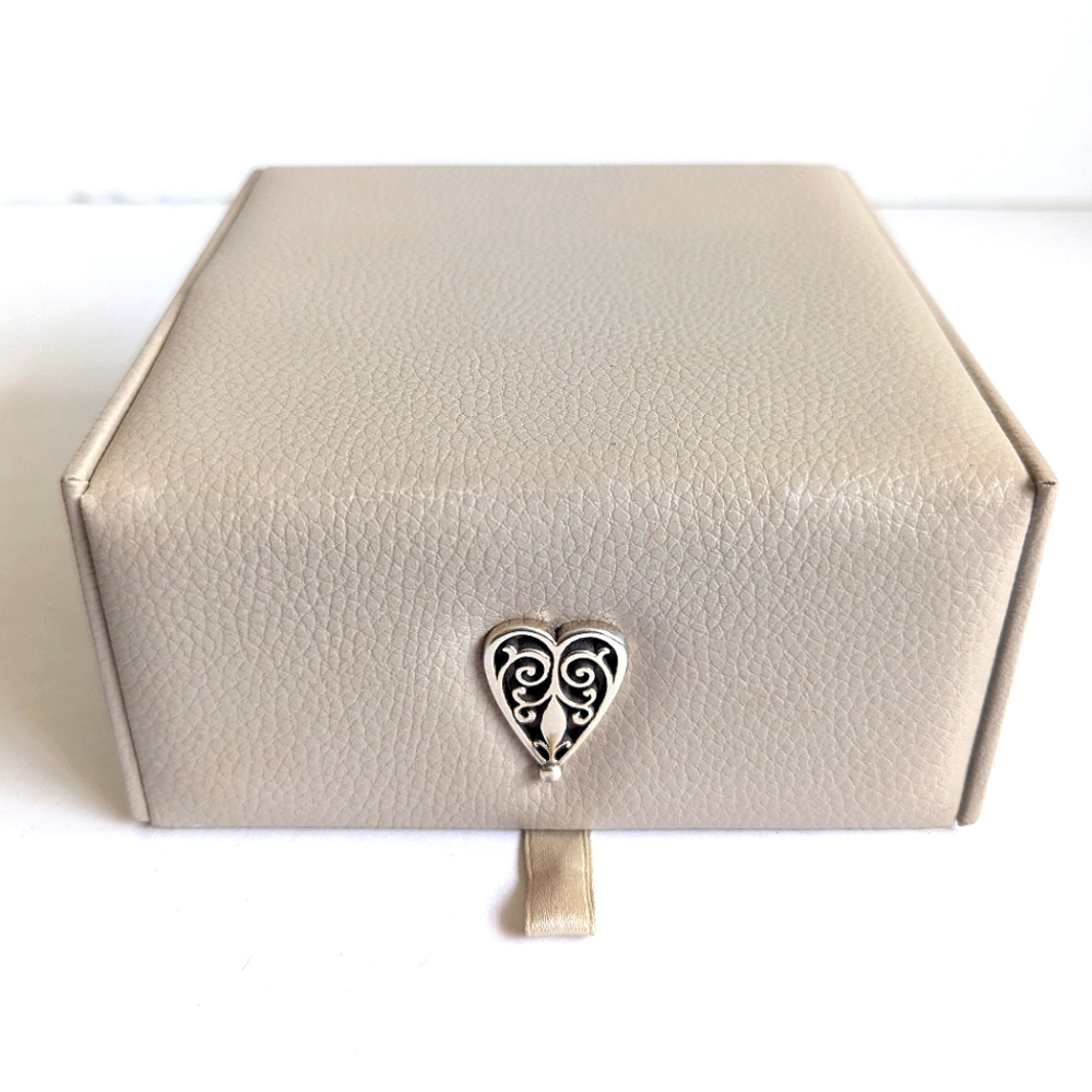 Brighton Jewelry Box Beige Leatherette Tiered Removable Boxes - Great For Travel